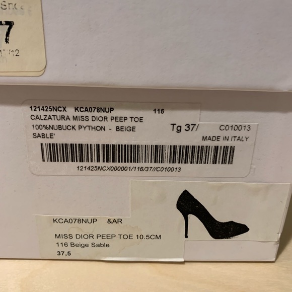 DIOR Miss Dior Peep Toe platform nude python  37.5 NIB - Picture 7 of 10